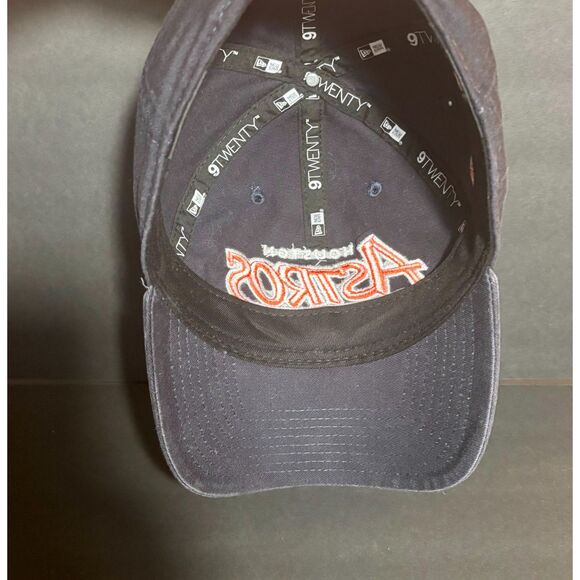New Era Houston Astros Navy 9TWENTY Adjustable Strapback Hat – MLB Side Script - Picture 8 of 8